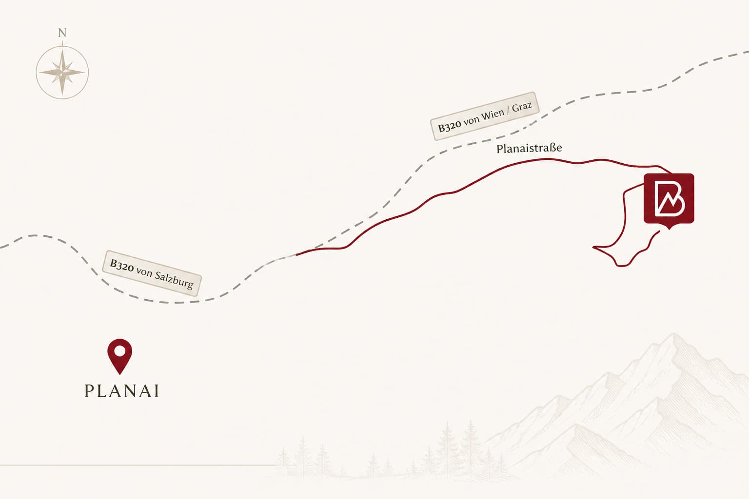 Anfahrtskarte zum Bucheggerhof in Schladming